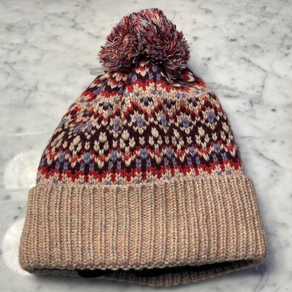 Free People First Frost Fairisle Pom Pom Beanie NEW - Picture 7 of 10